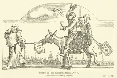 Heading of The Jacobite Journal, 1747, Supposed to be Drawn by Hogarth by English School
